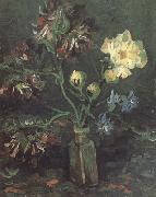 Vincent Van Gogh Vase with Myosotis and Peonies oil painting reproduction